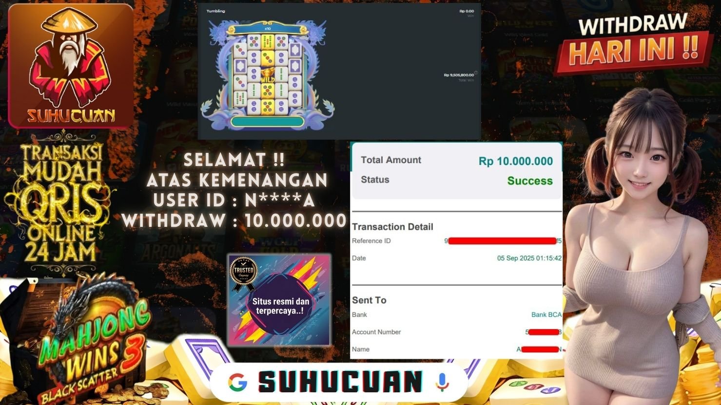 SUHUCUAN JACKPOT SLOT MAHJONG WINS 3 BLACK SCATTER